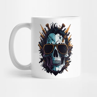 Skull with guns wearing sunglasses Mug